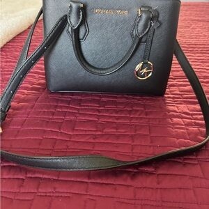 Michael Kors Black Crossbody Bag with Gold Details